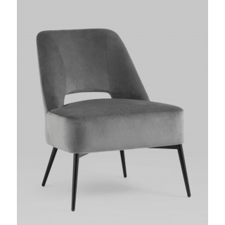 Кресло Бостон велюр тёмно-серый