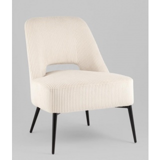 Кресло Бостон велюр рельефный молочный