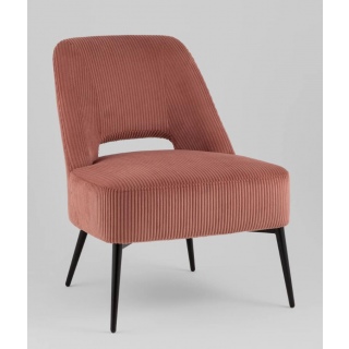 Кресло Бостон велюр рельефный коралловый