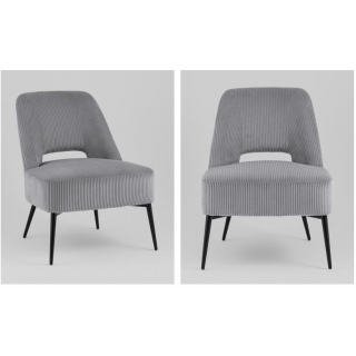 Кресло Бостон велюр рельефный светло-серый