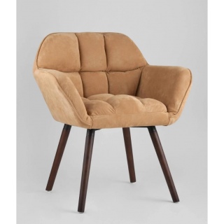 Кресло Брайан бежевый на деревянных ножках