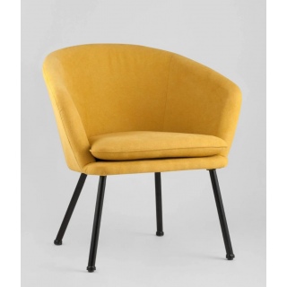 Кресло Декстер New охра черные металлические ножки