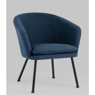 Кресло Декстер New синее черные металлические ножки