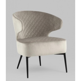 Кресло лаунж Royal велюр серо бежевый