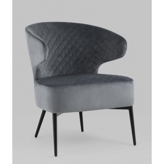 Кресло лаунж Royal велюр тёмно-серый