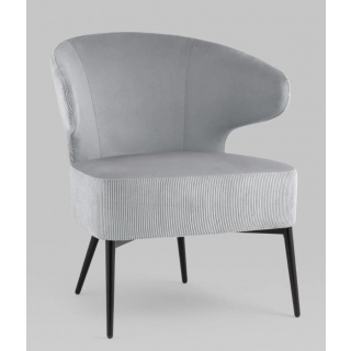 Кресло лаунж Royal Stripes велюр серый