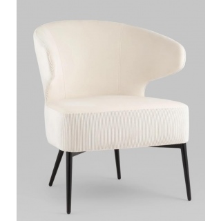 Кресло лаунж Royal Stripes велюр молочный