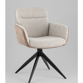 Стул Waldo светло-серый c бежевой экокожей